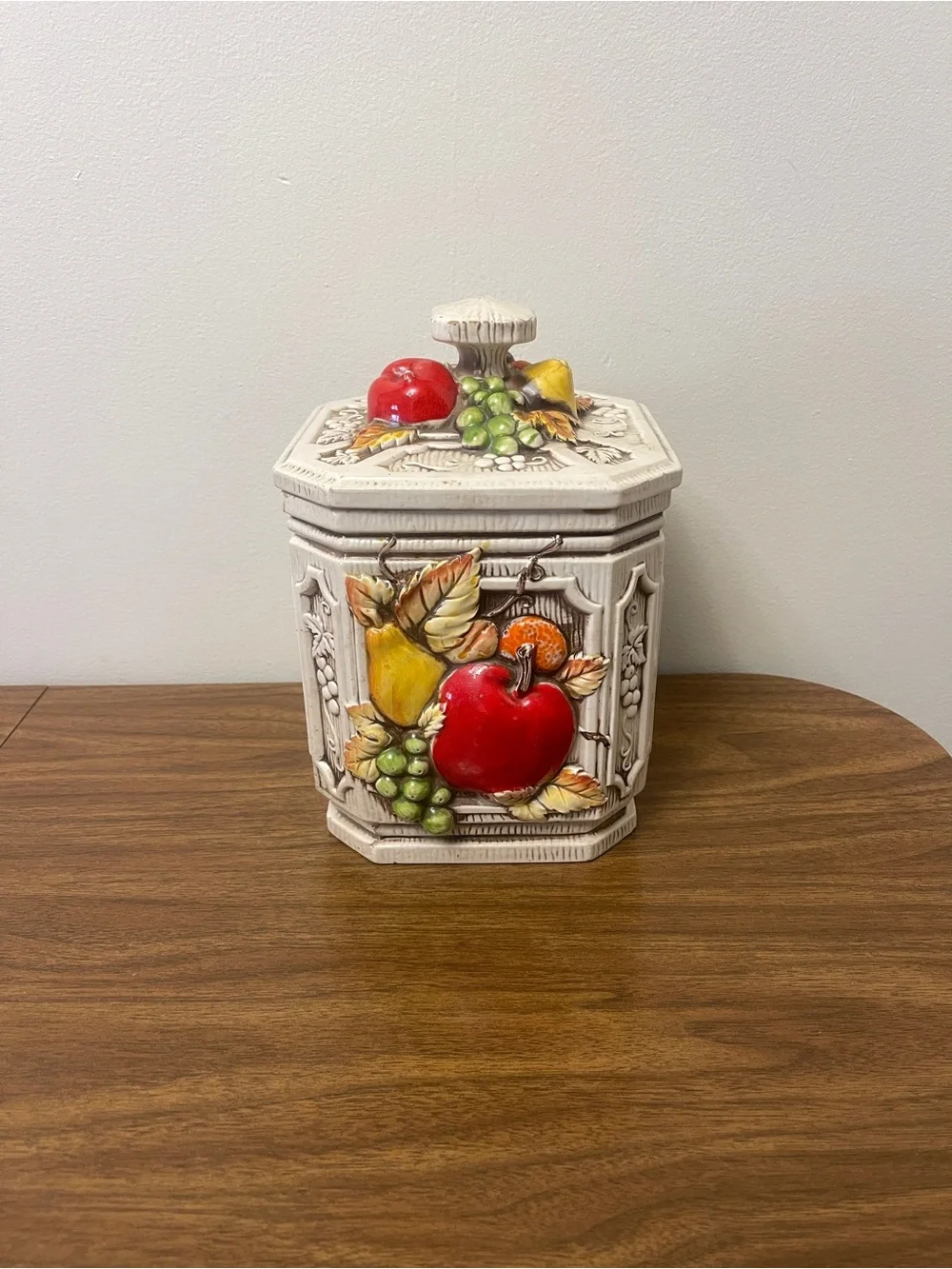 Vintage Fruit Canister with Lid